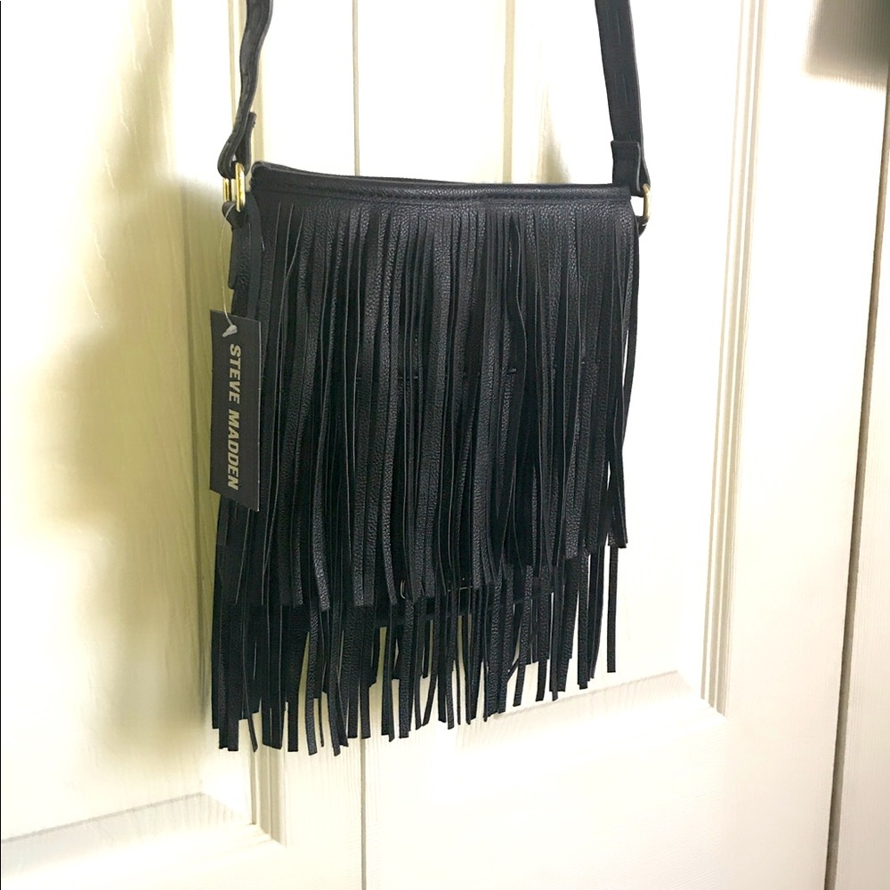 Steve Madden faux leather fringe crossbody